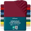 Flowen Lenzuola con Angoli una Piazza e Mezza 120x190 cm Bordeaux in 100% Puro Cotone per Materasso fino a 30cm Tessuto Anti-Acaro e Traspirante di Alta Qualità Morbido Durevole e Lavabile in Lavatrice