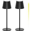 K-Bright 2 pezzi Lampada LED Dimmerabile da tavolo in alluminio Nero
