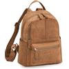 STILORD 'Berry' Zaino Pelle Donna Vera Pelle alla Moda Piccolo Borsa a Tracolla Zaino da Viaggio in Morbida Pelle per viaggio shopping ufficio Zaino Porta PC 13 Pollici, Colore:tan marrone - scuro