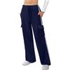Terecey Pantaloni da Donna Cotone Pantaloni Tuta Larghi Pantaloni Sportivi Leggeri Pantaloni Gamba Larga Vita Alta Pantaloni Jogger con Tasche per Palestra Fitness Yoga S-XXL
