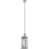 Eglo lampada a sospensione Lisburn 1, lanterna sospesa per soggiorno e sala da pranzo, illuminazione in stile vintage in metallo color argento-antico, attacco lampadina E27
