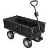 Outsunny Carrello da Giardino in Acciaio da 114L con Sacca Portaoggetti e Pareti Rimovibili, 105x51x54 cm, Nero