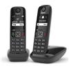 Gigaset Telefono cordless DUO DECT GAP Segreteria Vivavoce Id Chiamante colore Nero - AS690A DUO
