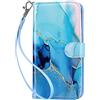 ULAK Cover iPhone 13 Pelle Portafoglio, Custodia iPhone 13 con Porta Carte Integrati Chiusura Magnetica Flip Cover Libro Compatibile con iPhone 13 6.1 Pollici, Blu