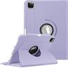 FINTIE Custodia rotante compatibile con iPad Pro 11 (2022/2021/2020/2018, 4a/3a/2a/1a generazione) - Custodia girevole a 360 gradi con portapenne, accensione e spegnimento automatico, viola lilla
