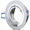 V-TAC Portafaretto orientabile alluminio satinato Rotondo per faretti 50 mm connettore GU10