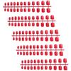 Beaupretty Unghie Finte Corte a Copertura Completa Punte Rosse per Unghie Finte Multi-Colore Tinta Unita Patch Manicure Nail Art 120 Pezzi / 5 Fogli