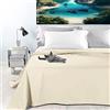 Byour3 - Copriletto PURO COTONE Organico 100% LEGGERO Letto Matrimoniale Singolo Piazza e Mezza Granfoulard Rettangolare Anallergico Telo Arredo Multiuso Copritutto (Avorio, Singolo)