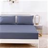 Jemiipee Lenzuola con Angoli in Tinta Unita, Letto Matrimoniale Maxi 180x200 cm - Lenzuola Sotto con Angoli Transpirante e Lavabile in Microfibra Morbida, Grigio Bluastro