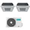 HISENSE CONDIZIONATORE CASSETTA A 4 VIE DUAL SPLIT INVERTER GAS R32 12000+12000 BTU 2AMW52U4RXC A++