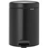 BRABANTIA PATTUMIERA A PEDALE, 5 LT NEWICON NERO OPACO