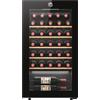 Hoover Cantinetta Vino 34 Bottiglie, Classe G Temperatura 5-20 °C Compressore, Luce interna, Display LED, Porta in vetro temperato, Ripiani in Legno colore Nero - HOWC034