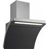 Silverline Cappa Cucina Aspirante/Filtrante a Parete Larghezza 80 cm Profondità 54 cm in Vetro/Inox colore Nero - 3433.8