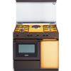 De Longhi Cucina a Gas 4 Fuochi + 1 Piastra Forno Elettrico con Grill LxP 90x50 cm con Coperchio Vano portabombola colore Beige / Marrone -SEK 8541 N ED