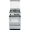 De Longhi Cucina a Gas 4 Fuochi Forno Elettrico con Grill Larghezza x Profondità 50x50 cm con Coperchio colore Inox - SEX 554 NED Linea Smart