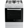 Beko Cucina a Gas 4 Fuochi Forno Elettrico con Grill Larghezza x Profondità 60x60 cm Classe energetica A colore Bianco - FSST62110DW