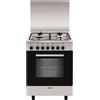 Glem Gas Cucina a Gas 4 Fuochi Forno Elettrico Multifunzione Ventilato con Grill Larghezza x Profondità 60x50 cm Classe energetica A con Coperchio colore Inox - A654MI6 Linea Alpha