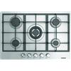 Silverline Piano Cottura 5 Fuochi a Gas da Incasso (1 bruciatore WOK) Larghezza 75 cm Griglie in Ghisa colore Inox - AS5444X01