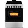 Electrolux Cucina Elettrica 4 Fuochi Forno Elettrico Ventilato con Grill LxP 60x60 cm Classe energetica A colore Inox e Nero - LKR620066X