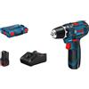 Bosch Trapano avvitatore a Batteria Potenza 12 Volt 2 velocità Luce LED - 0.601.868.109 GSR12V-15