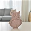 Ceramiche Sofia Stand Gufo in Ceramica di Caltagirone — Tortora Opaco - 15 cm / Linea Blu e Arancio
