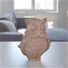 Ceramiche Sofia Stand Gufo in Ceramica di Caltagirone — Tortora Opaco - 20 cm / Linea Blu e Arancio
