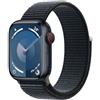 Apple Watch Series 9 GPS + Cellular 41mm Smartwatch con cassa in alluminio color mezzanotte e Sport Loop mezzanotte. Fitness tracker, app Livelli O₂, display Retina always-on, resistente all'acqua