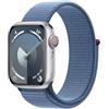 Apple Watch Series 9 GPS + Cellular 41mm Smartwatch con cassa in alluminio color argento e Sport Loop blu inverno. Fitness tracker, app Livelli O₂, display Retina always-on