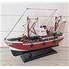 MODELLINO BARCA DA PESCA DEL MEDITERRANEO ROSSO ARREDO PESCHERECCIO LEGNO Cm. 42