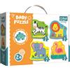 Trefl, Puzzle, Animali al safari, da 3 a 6 Elementi, 4 set, per Bambini da 2 anni