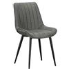 Huspert Sedia per tavolo da pranzo in tessuto con gambe in metallo nero Grigio