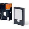 LEDVANCE SMART+ ENTRANCE applique da esterno con telecamera, numero civico e altoparlante, luce LED bianca calda (3000K), grigio scuro, scheda di memoria, tecnologia Smart WiFi