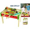 StrMy Toys CUCINA BARBECUE PER BAMBINI GIOCATTOLO BBQ IN LEGNO gioco con cibo e ACCESSORI