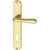 MARCHESI Marc HESI 1022.15 a.002.m Maniglia Elegant 22 su piastra lunga cilindro a profilo distanza per porte dello spessore di 38 - 43 mm, 88 mm, in ottone lucido
