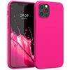 kwmobile Custodia Compatibile con Apple iPhone 12 Pro Max Cover - Back Case per Smartphone in Silicone TPU - Protezione Gommata - rosa shocking