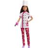 Barbie Carriere - Barbie Pasticcera, bambola con accessori cappello da pasticcera, cupcake e piattino, giocattolo per bambini, 3+ anni, HKT67