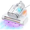 YUFAC Aspirapolvere per materassi con luce UV, 16Kpa Battimaterasso Aspirapolvere antiacaro, Aspiratore portatile per materassi da 600W con filtro HEPA, Aspiratore per letto, divano, tappeti (Bianco)