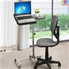 BAKAJI Tavolino Porta PC Notebook Laptop con ruote Scrivania Altezza Regolabile Nero