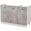 Shally Dogan Mobile Sottolavello Cucina Componibile Mobiletto Colore Grigio Cemento 3 Ante