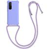 kwmobile Custodia Compatibile con Xiaomi Mi Note 10 Lite Cover - Back Case in Silicone TPU - Protezione Smartphone con Cordino - lavanda
