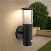 Applique Solare Nera in Acciaio, con Sensore di Movimento, IP54 Bianco Naturale 4.000K