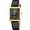 Lotus Orologio Donna 18988/4 Square Series cassa di Acciaio inossidabile 316l Oro cinturino in Pelle Nero
