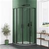 Parama Box doccia semicircolare 90x90cm profili nero opaco slim vetro 6mm anticalcare trasparente h190 | Portofino