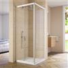Parama Box doccia estensibile 70-90x70-90 cm vetro 6mm trasparente con profili in alluminio anodizzato| Nuuk