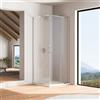Parama Box doccia angolare 80x120cm con profili cromati slim vetro 6mm anticalcare opaco h190 | Portofino