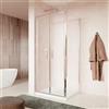 Parama Box doccia slim 80x80cm con porta saloon e parete fissa profili cromati e vetro 6mm opaco h190| Portofino