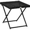 Outsunny Tavolino da Giardino Pieghevole Salvaspazio in Rattan Sintetico e Acciaio, 40x40x40cm, Nero|Aosom