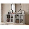 Dmora - Credenza Virgilio, Madia da cucina a 4 ante, Buffet da soggiorno, 100% Made in Italy, cm 180x41h86, Bianco lucido