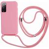 Ququcheng Cover Compatible con Samsung Galaxy S20,Cellulare Girocollo Custodia con Cordino TPU corda Silicone Case Bumper per Samsung Galaxy S20 Custodia-Pink
