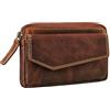 STILORD 'Cruz' Porta-chiavi Pelle RFID per Uomo e Donna Portachiavi Moto Cuoio Organizer Chiavi Porta-Carte Vintage, Colore:salerno - marrone